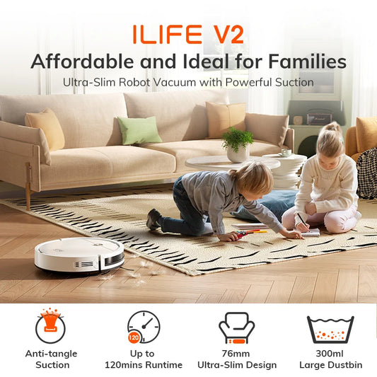 Aspirateur robot ILIFE V2 – Nettoyage intelligent, compact et abordable