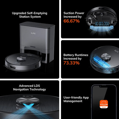 ILIFE T20S – Robot aspirateur haut de gamme & laveur autonome avec vidange automatique